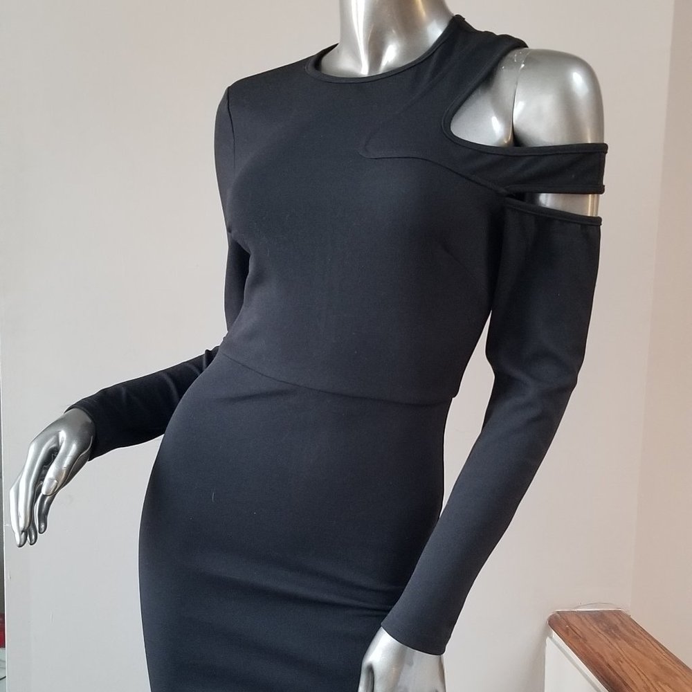 Black sexy tight fitted mini dress